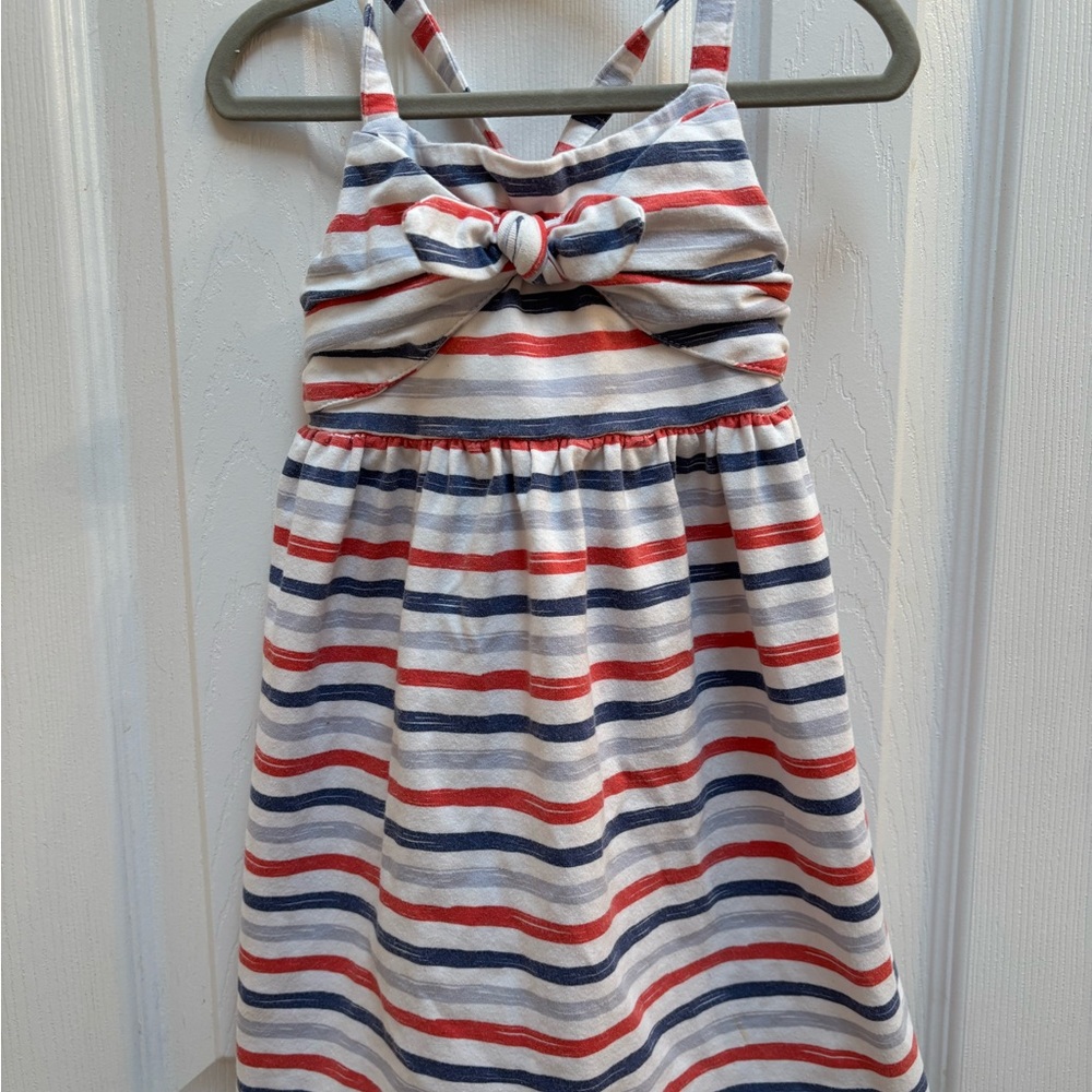 Tommy Bahama Blue and Red Pleated Smocked Sundress